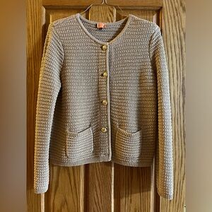 Talbots Golden Knit Jacket with pockets, Petite Large